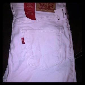 Mid rise straight cropped jeans